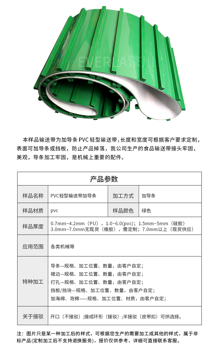 綠色PVC輸送帶擋塊條