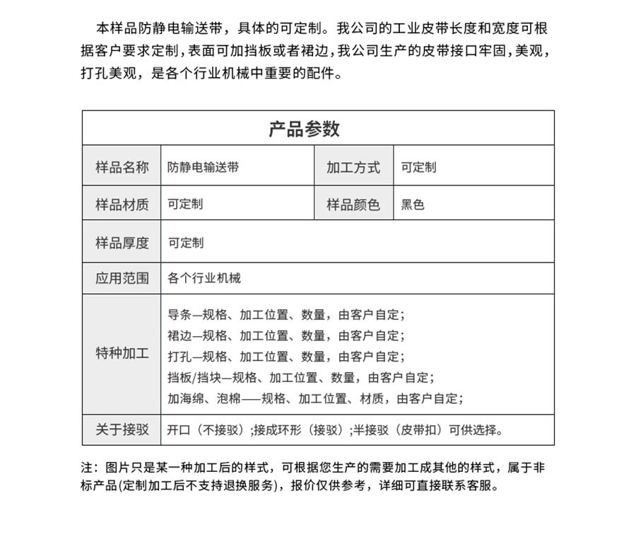 PVC防靜電輸送帶