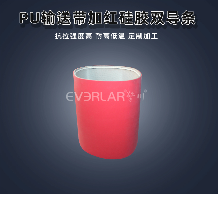 PU<a href='http://moonflower.top/shusongdai/' target='_blank'><u>輸送帶</u></a>加紅色硅膠雙導(dǎo)條詳情01