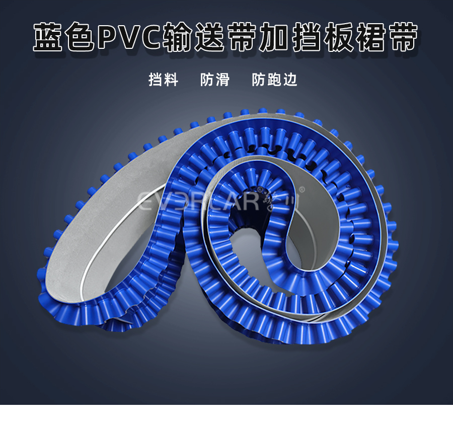 藍色PVC<a href='http://moonflower.top/shusongdai/' target='_blank'><u>輸送帶</u></a>加擋板裙帶詳情01