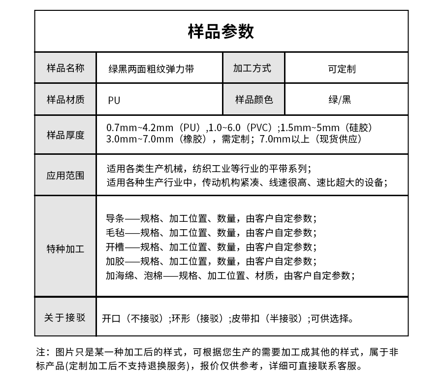 綠黑兩面粗紋彈力帶詳情05